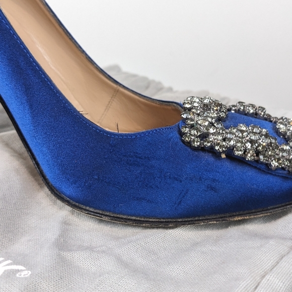 The "Carrie" Manolo "hangisi" satin pumps sz 36 - Picture 5 of 13
